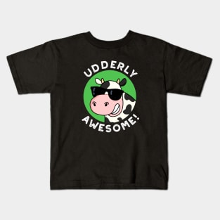 Udderly Awesome Cute Cow Pun Kids T-Shirt